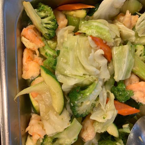 Order Stir Fried Shrimp with Vegetables  food online from Lucky Wok Chinese Food store, Ontario on bringmethat.com