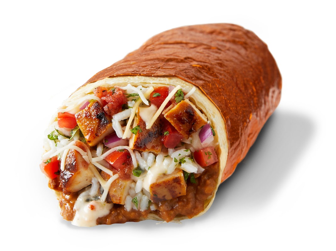 Order NEW Chicken & Charro Bean Burrito food online from Qdoba Mexican Eats store, Columbia on bringmethat.com