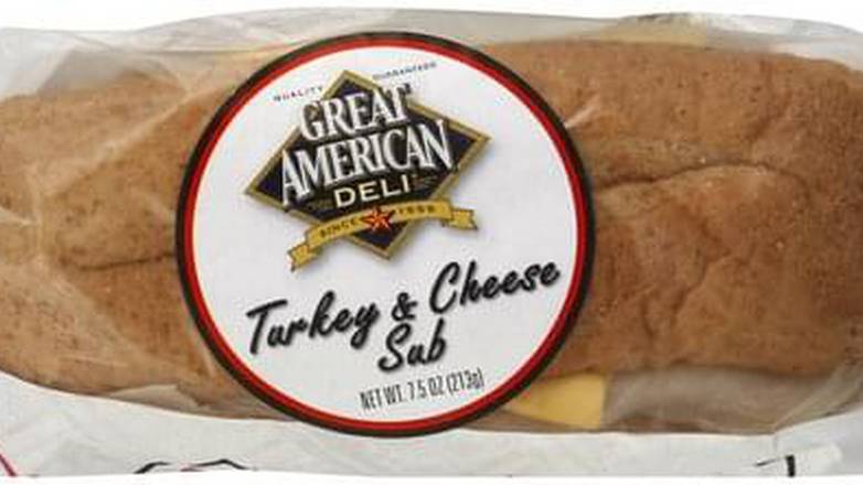 Order Great American Deli Turkey & Cheese Sub food online from Energy Mart 3 store, Hendersonville on bringmethat.com