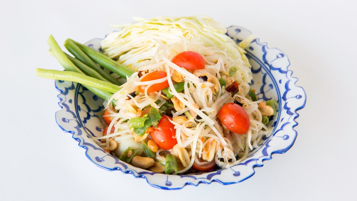 Order Somtum Thai Spicy Salad food online from Chao Krung Restaurant store, Los Angeles on bringmethat.com