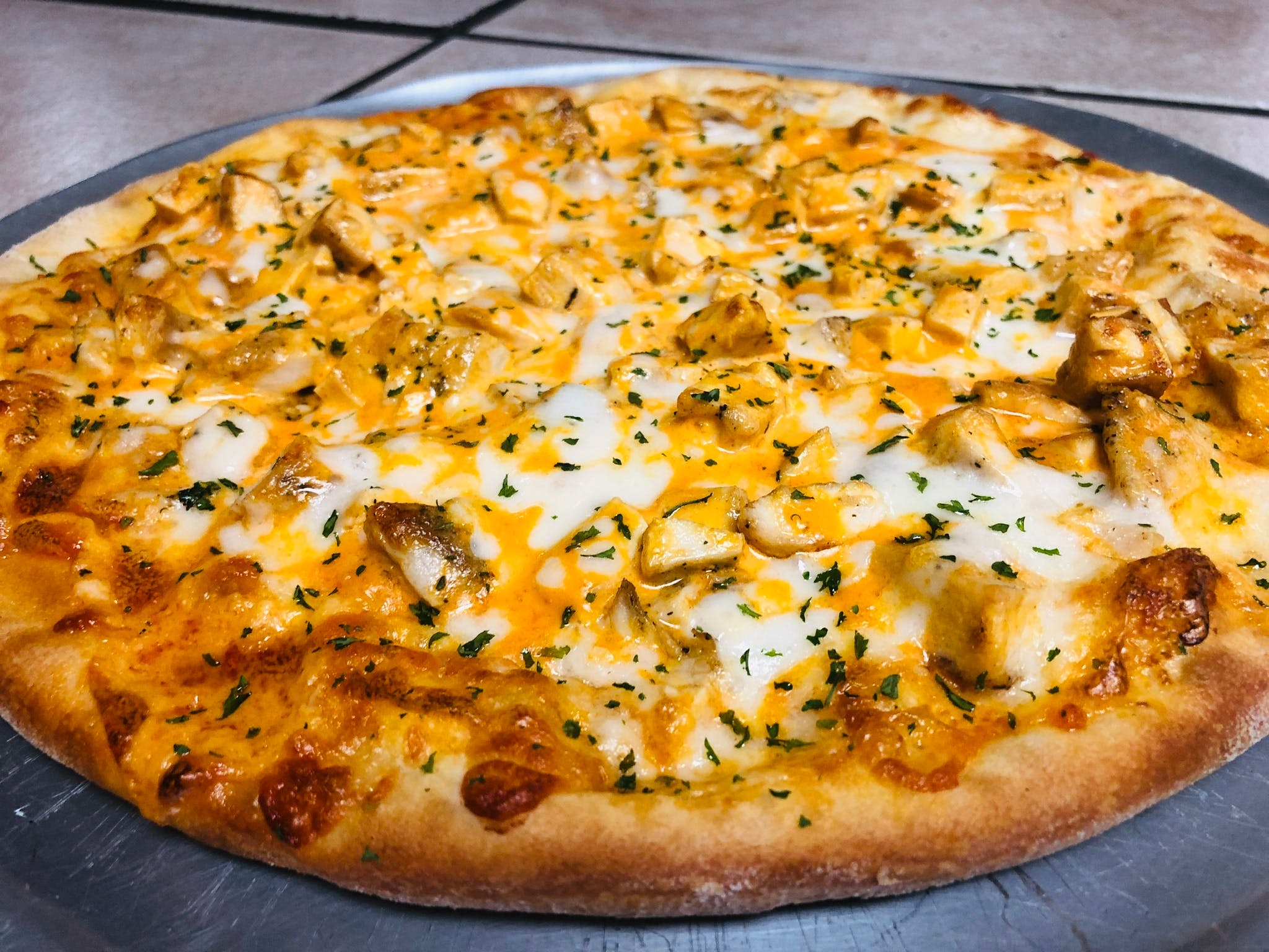Order Buffalo Chicken Pizza - Personal 12" food online from All About The Crust store, Woodbury on bringmethat.com