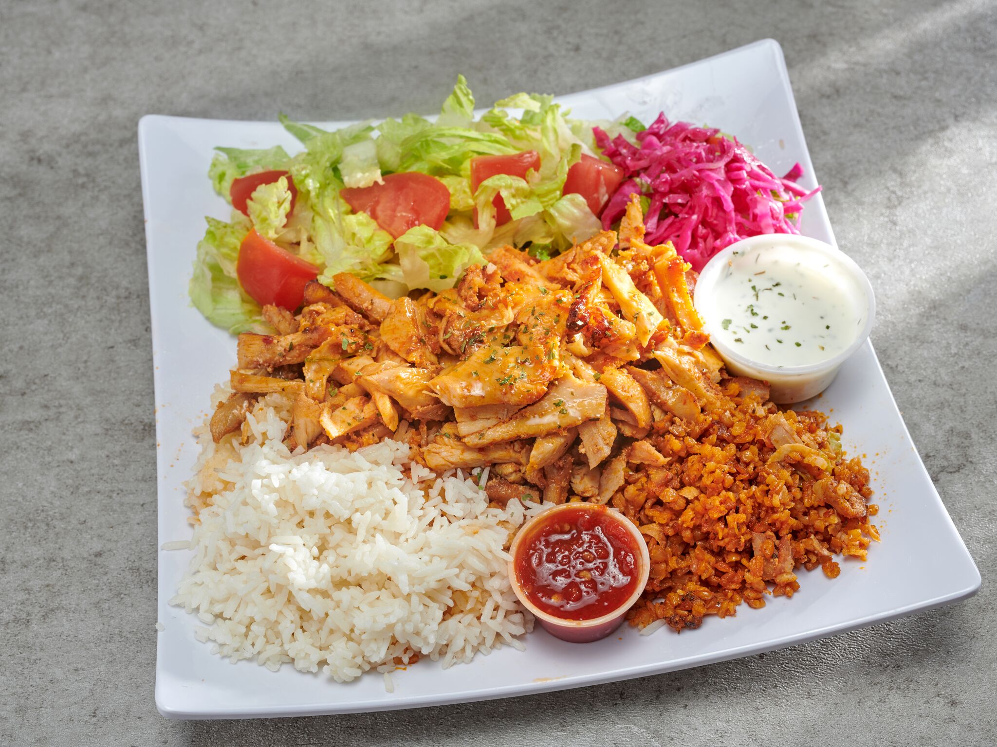 Order 34. Chicken Gyro Plate food online from Gyro King store, San Francisco on bringmethat.com