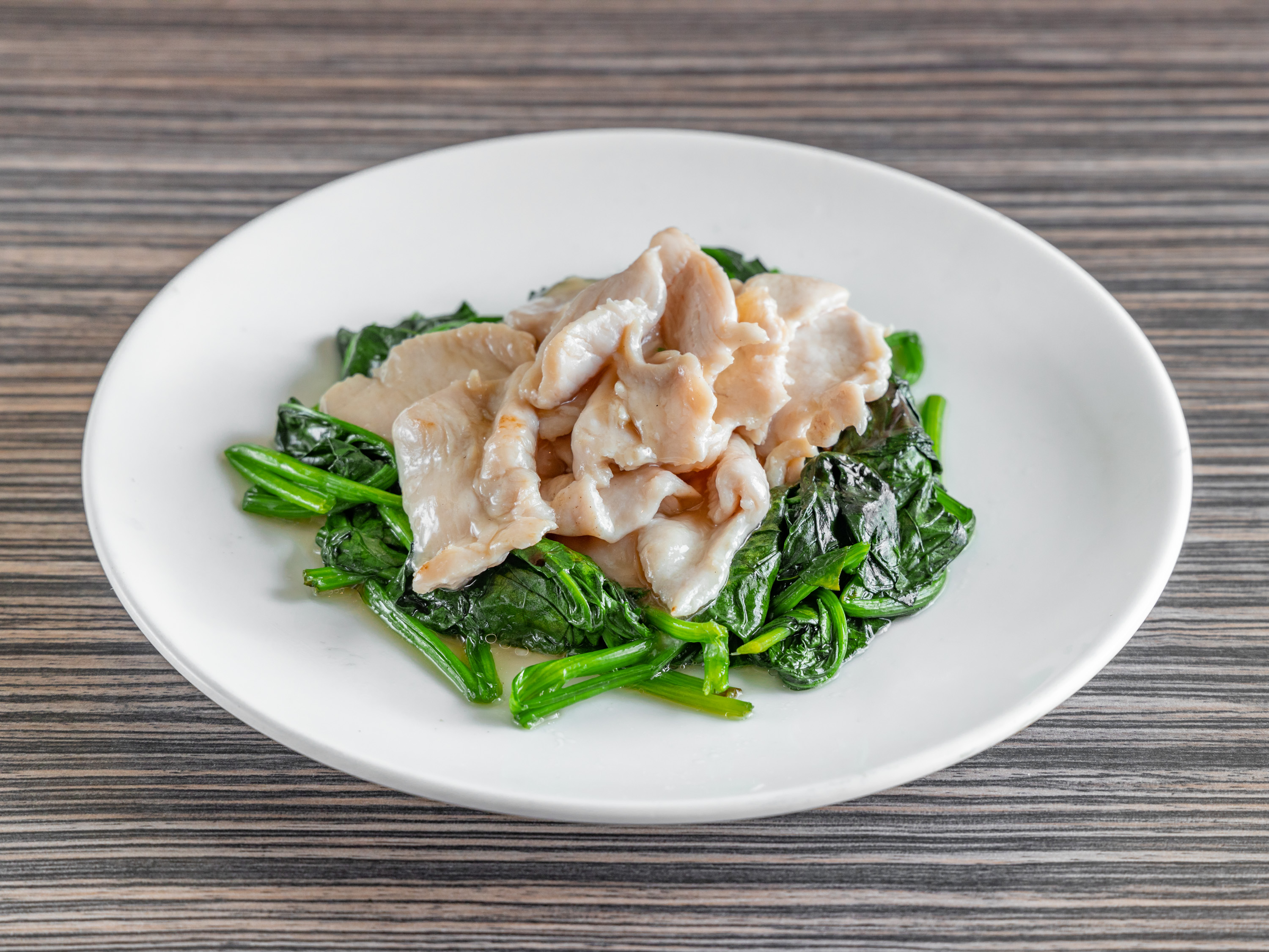 Order Chicken with Spinach food online from Twin Dragon Restaurant store, Los Angeles on bringmethat.com