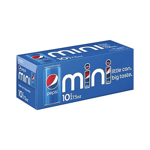 Order Pepsi Mini Cans (10PK 7.5 OZ) 131616 food online from BevMo! store, Greenbrae on bringmethat.com