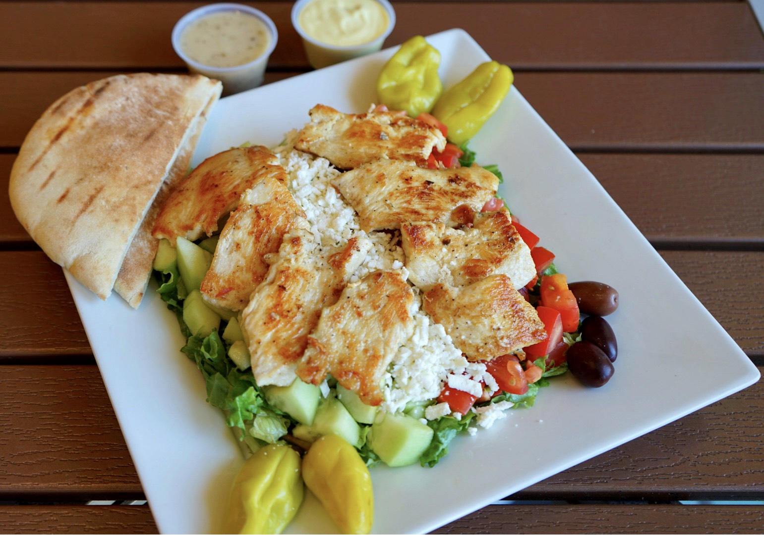 Order Greek Chicken Salad food online from California Pita store, Beverly Hills on bringmethat.com
