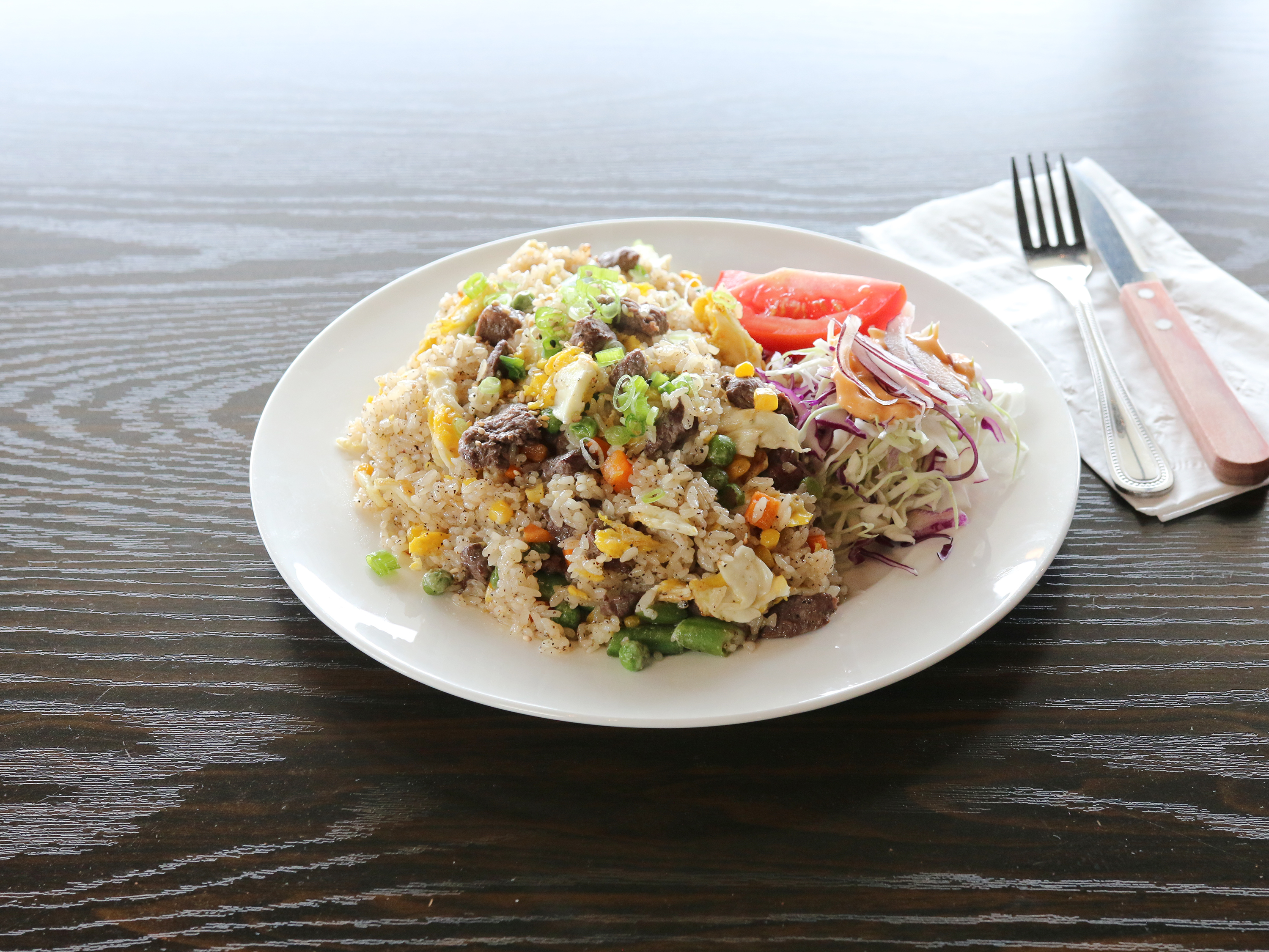 Order Filet Mignon Fried Rice food online from Knucks Asian Pub store, Rowland Heights on bringmethat.com