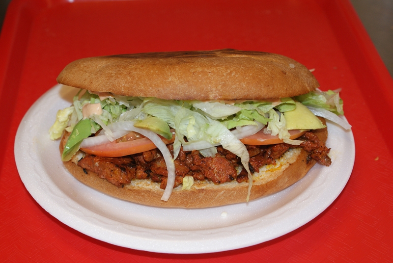 Order Pastor Torta food online from Rivas Mexican Grill store, Sparks on bringmethat.com