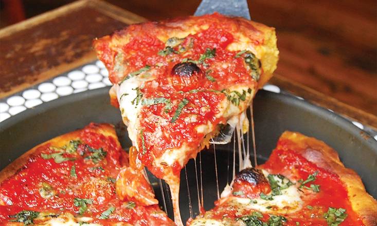 Order Medium Deep-Spinach Margherita food online from Gino's East Sports Bar store, Chicago on bringmethat.com