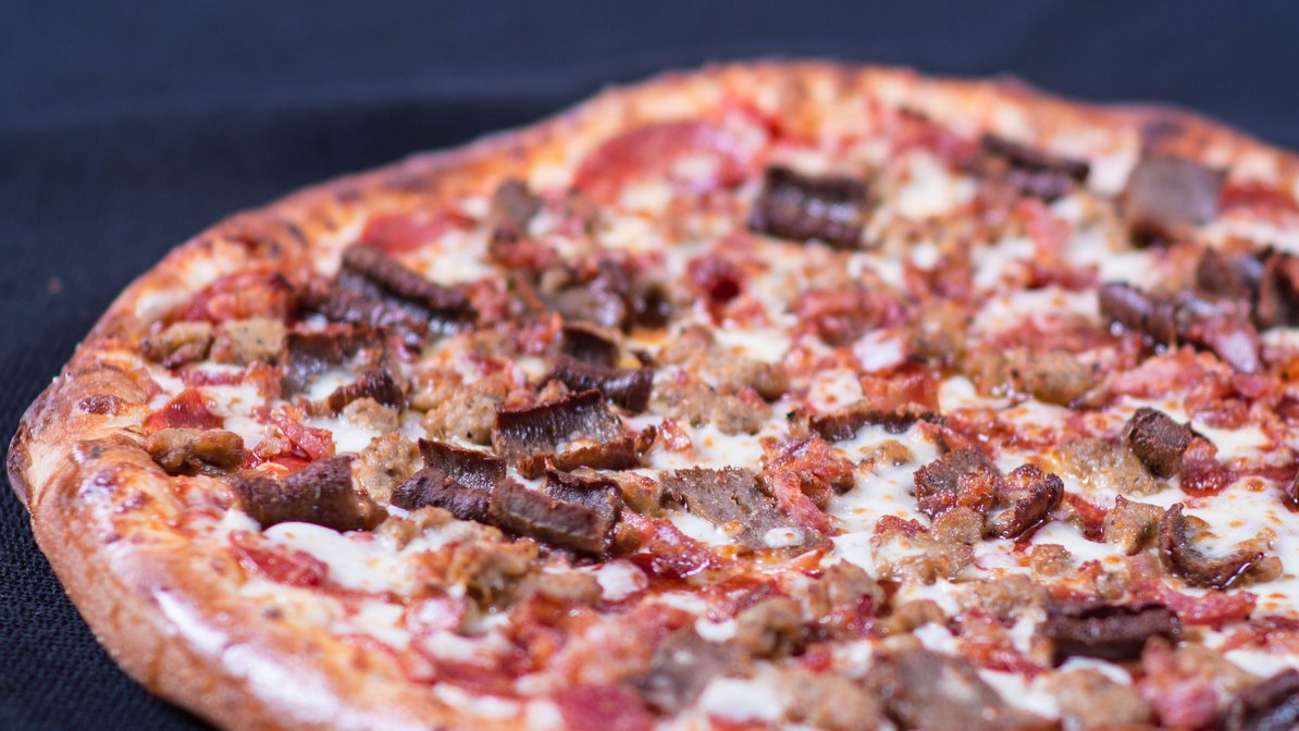 Order Meat Lovers Pizza food online from Euro Gyro store, Akron on bringmethat.com