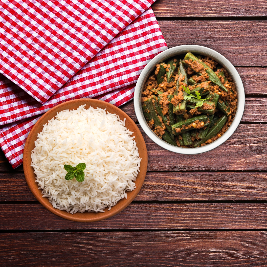 Order Okra Masala Rice Bowl  food online from Bowl-O-India store, Voorhees on bringmethat.com