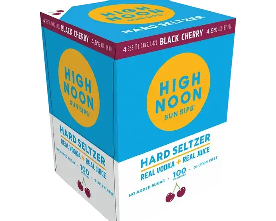 Order High Noon Hard Seltzer Vodka Black Cherry 4..5 % abv 4pk-12oz Cans food online from Sousa Wines & Liquors store, Mountain View on bringmethat.com