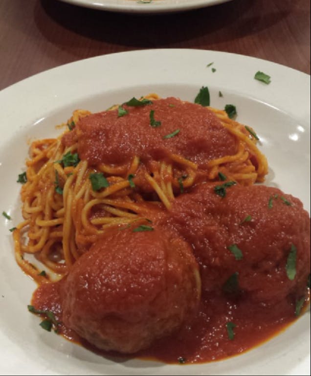 Order Spaghetti with Meatballs - Spaghetti with Meatballs food online from Due Fratelli - Jackson Heights store, Jackson Heights on bringmethat.com