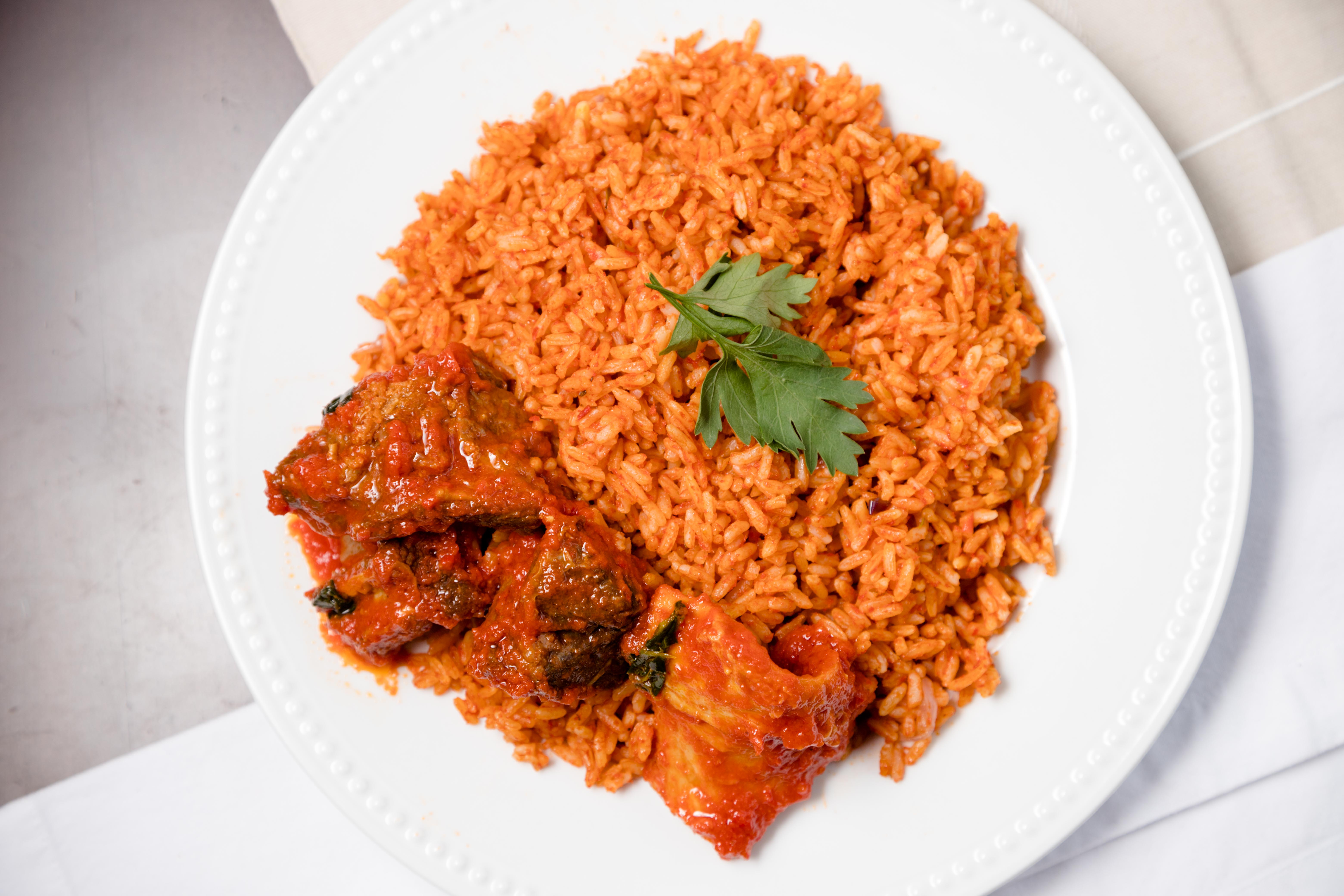 Order Jollof Rice food online from Naija Restaurant store, Newington on bringmethat.com