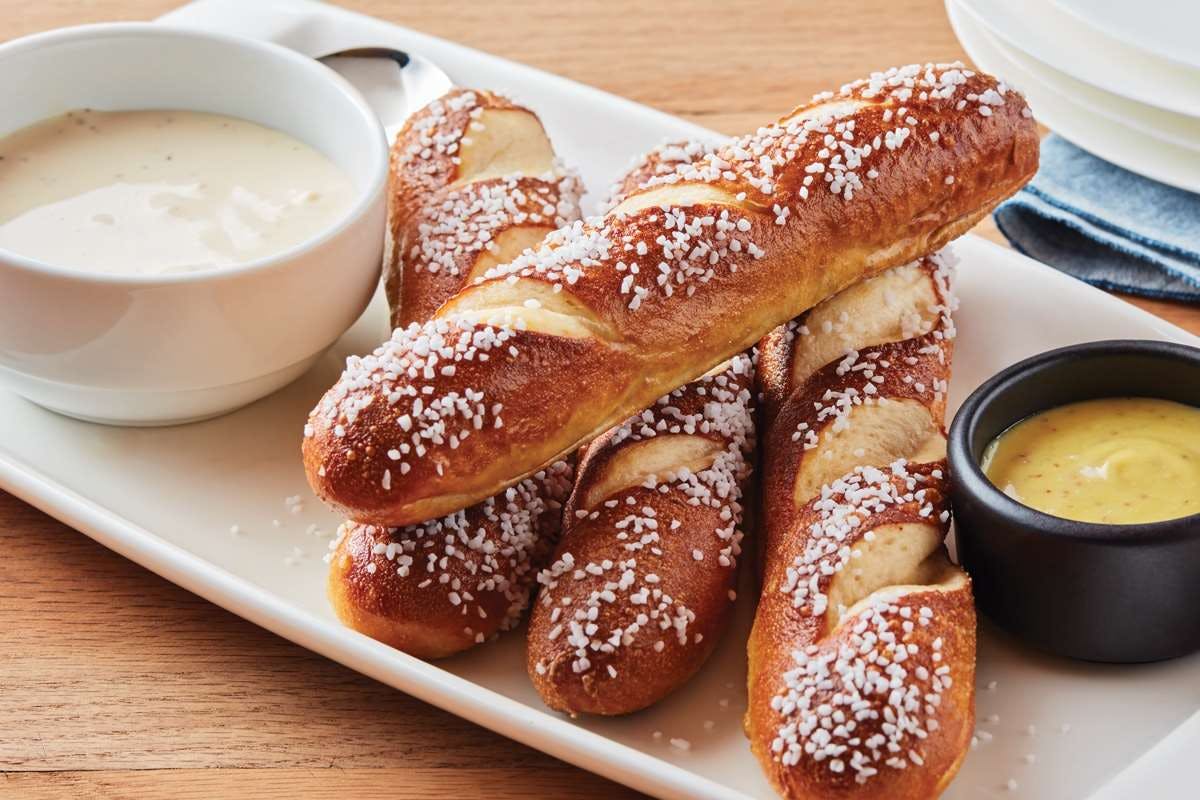 Order Pub Pretzels & Beer Cheese - Full Order food online from Bruno's Pizzeria store, Lakeside Marblehead on bringmethat.com