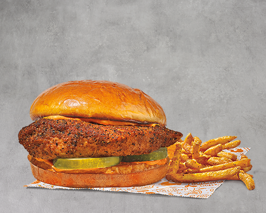 Order NEW Spicy Blackened Chicken Sandwich Dinner food online from Popeyes store, Fort Worth on bringmethat.com