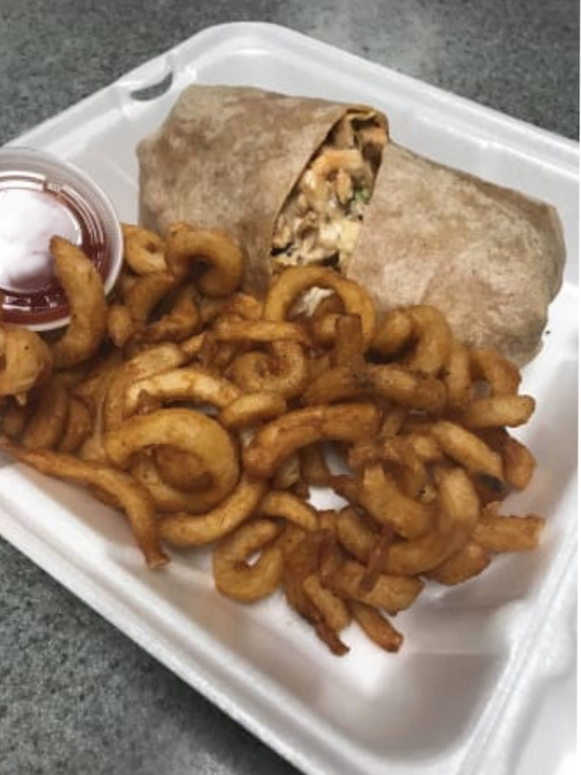 Order Buffalo Chicken Wrap& fries food online from Granite Street Cafe store, Quincy on bringmethat.com