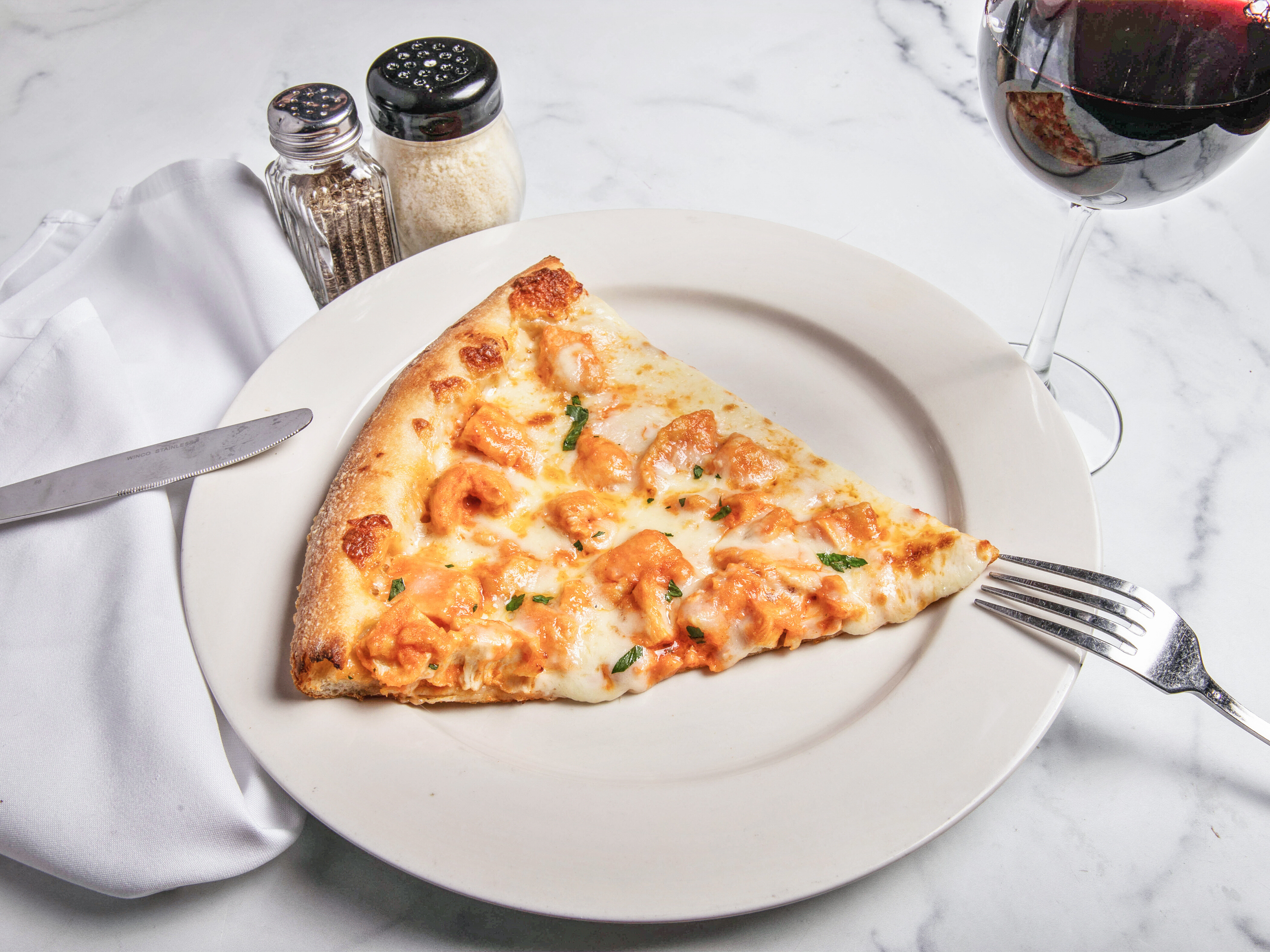 Order Buffalo Chicken Pizza Slice food online from Cafe Spiga store, Mount Sinai on bringmethat.com