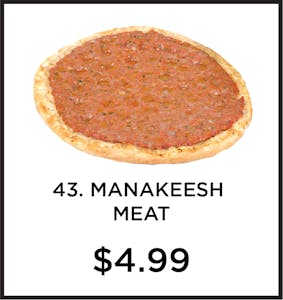 Order 43. Manakeesh Meat food online from Mystic Grill store, La Mesa on bringmethat.com