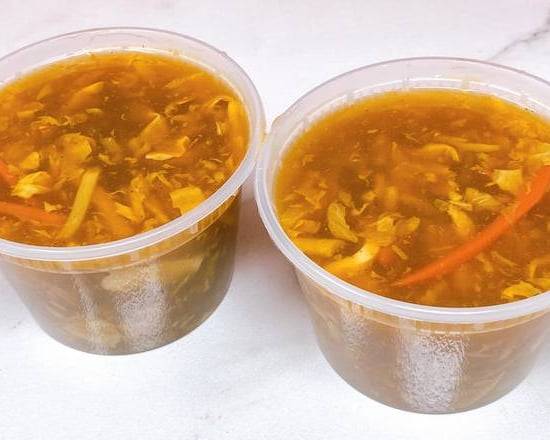 Order Hot & Sour Soup food online from Little Chef Chinese Takeout @Aztec Food Hub store, San Diego on bringmethat.com
