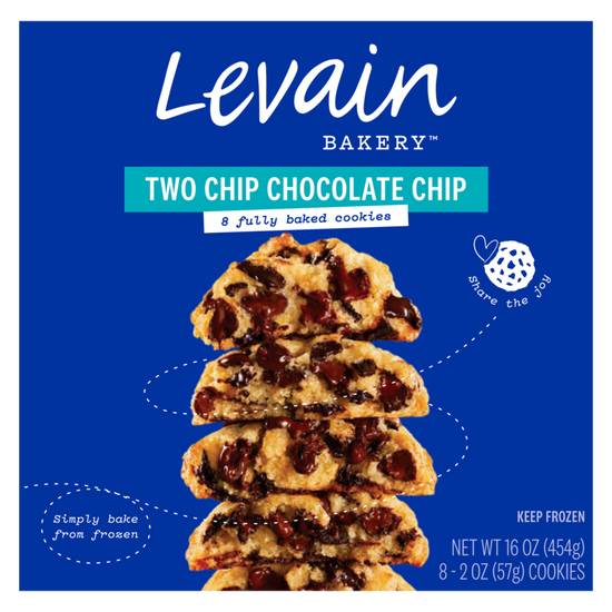 Order Levain Bakery Two Chip Chocolate Chip Frozen Fully-Baked Cookies 8ct food online from Everyday Needs by Gopuff store, Redding on bringmethat.com
