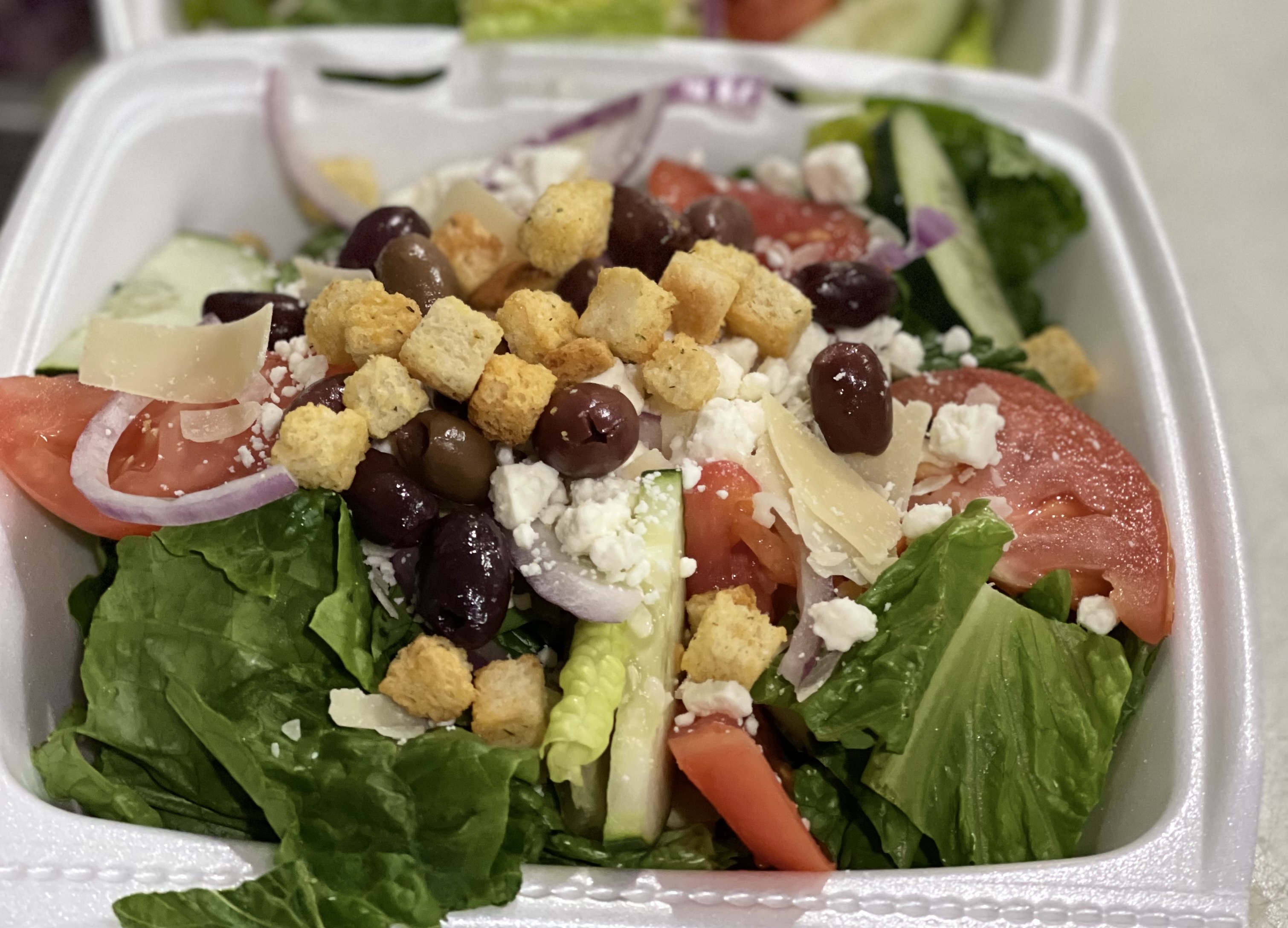 Order Greek Salad food online from Two Cousins Pizza and Italian Restaurant store, Lancaster on bringmethat.com