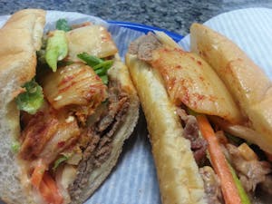 Order 16. Korean BBQ (Thit Bo Kalbi) food online from Banhwich Cafe store, Lincoln on bringmethat.com