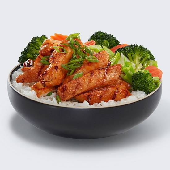 Order Sweet & Spicy Chicken Veggie Bowl food online from Waba Grill store, Los Angeles on bringmethat.com