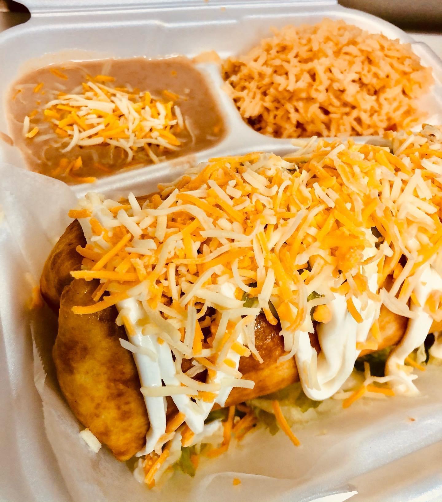 Order Chimichanga food online from Papis Tacos And More store, Radcliff on bringmethat.com