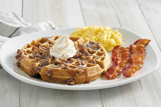 Order STICKY BUN WAFFLE PLATTER* food online from Bakery By Perkins store, Denver on bringmethat.com