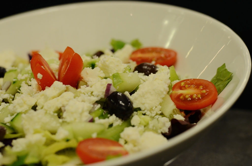 Order Greek Salad* food online from Sunrise Diner store, Wantagh on bringmethat.com