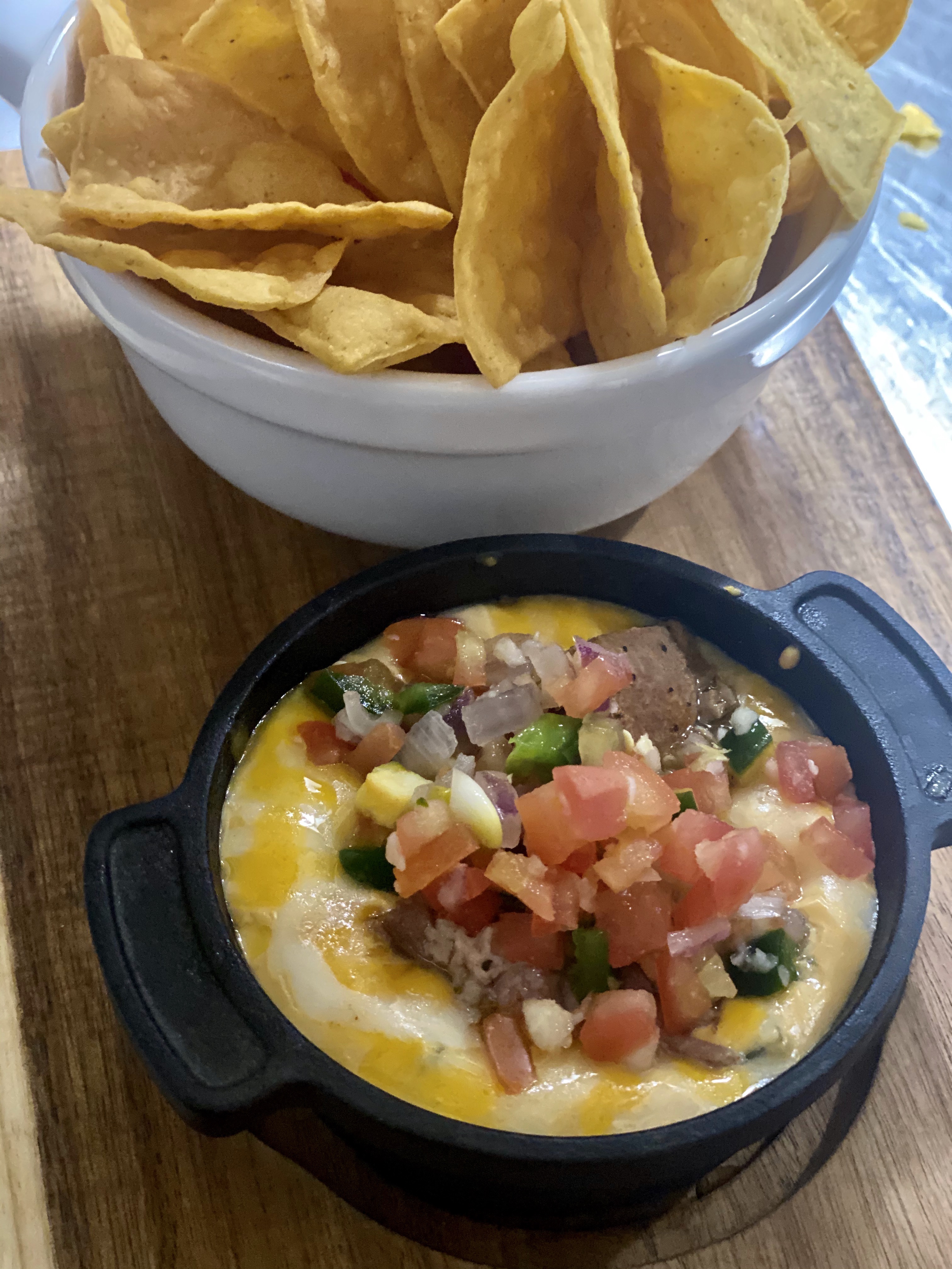Order Jalapeno Queso with Chips food online from The Chile Pod store, Farmington on bringmethat.com