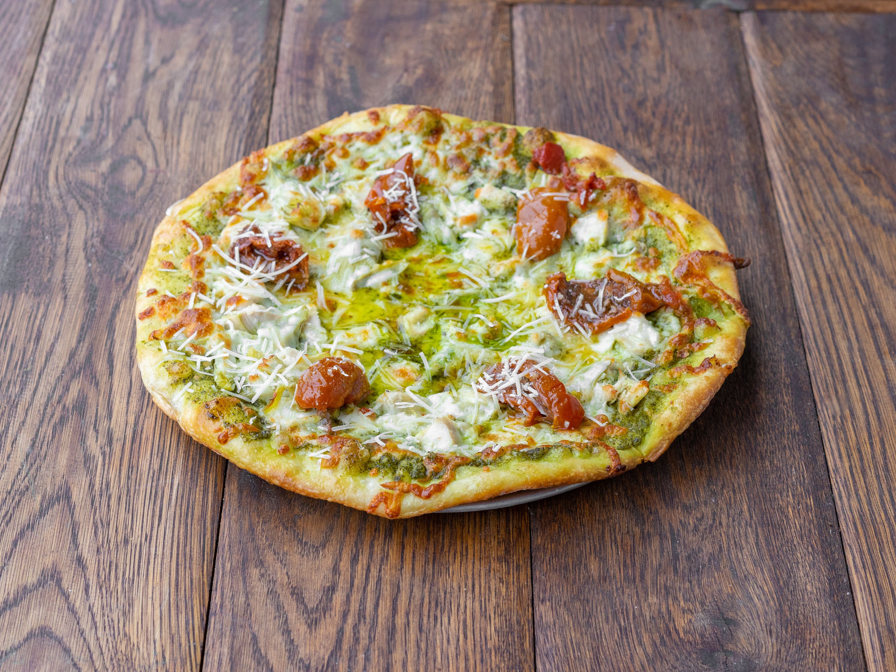 Order Chicken & Basil Pesto Pizza food online from Allegro Pizzeria store, Carmel-by-the-Sea on bringmethat.com