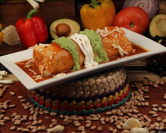 Order Wet Burrito Red Or Green food online from La Choza Mexican & Seafood Restaurant store, City of Industry on bringmethat.com