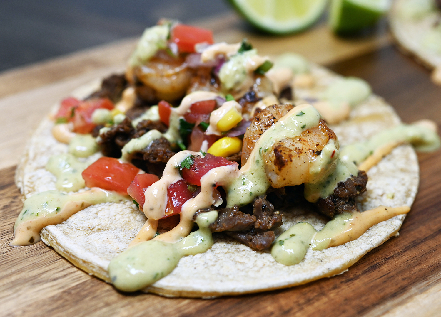 Order Surf 'N' Turf Taco - a la carte food online from Mixteco Mexican Grill store, Chicago on bringmethat.com