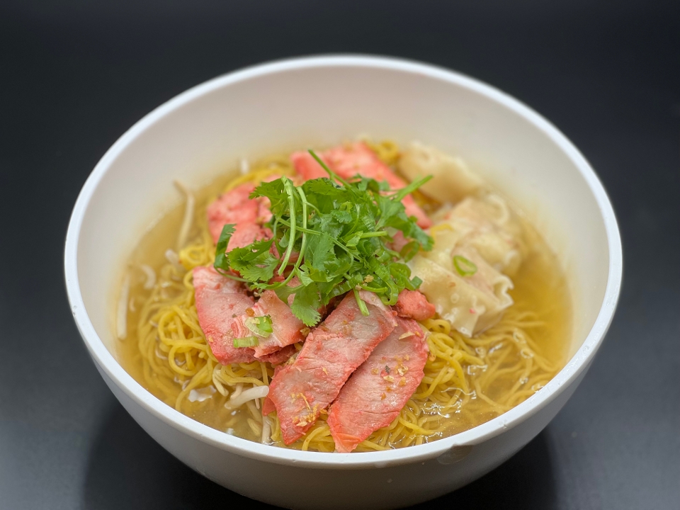 Order WONTON & BBQ PORK NOODLE SOUP food online from Thai By Trio store, Los Angeles on bringmethat.com