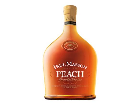 Order Paul Masson Grande Amber Peach Brandy - 1.75L Bottle food online from Josh Wines & Liquors Inc store, New York on bringmethat.com