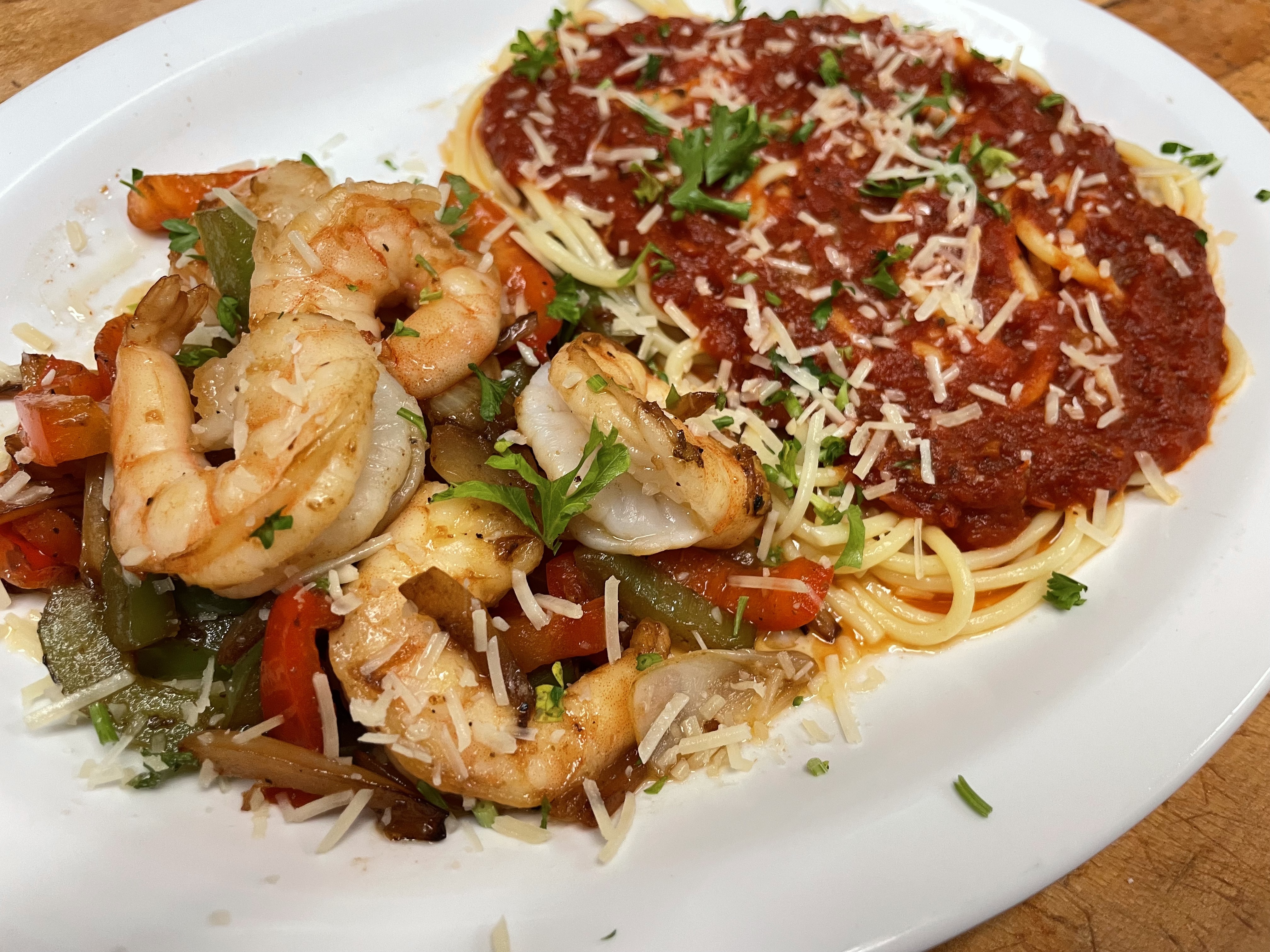 Order Shrimp Scallopini food online from Augustino Italian Restaurant store, Garden Grove on bringmethat.com