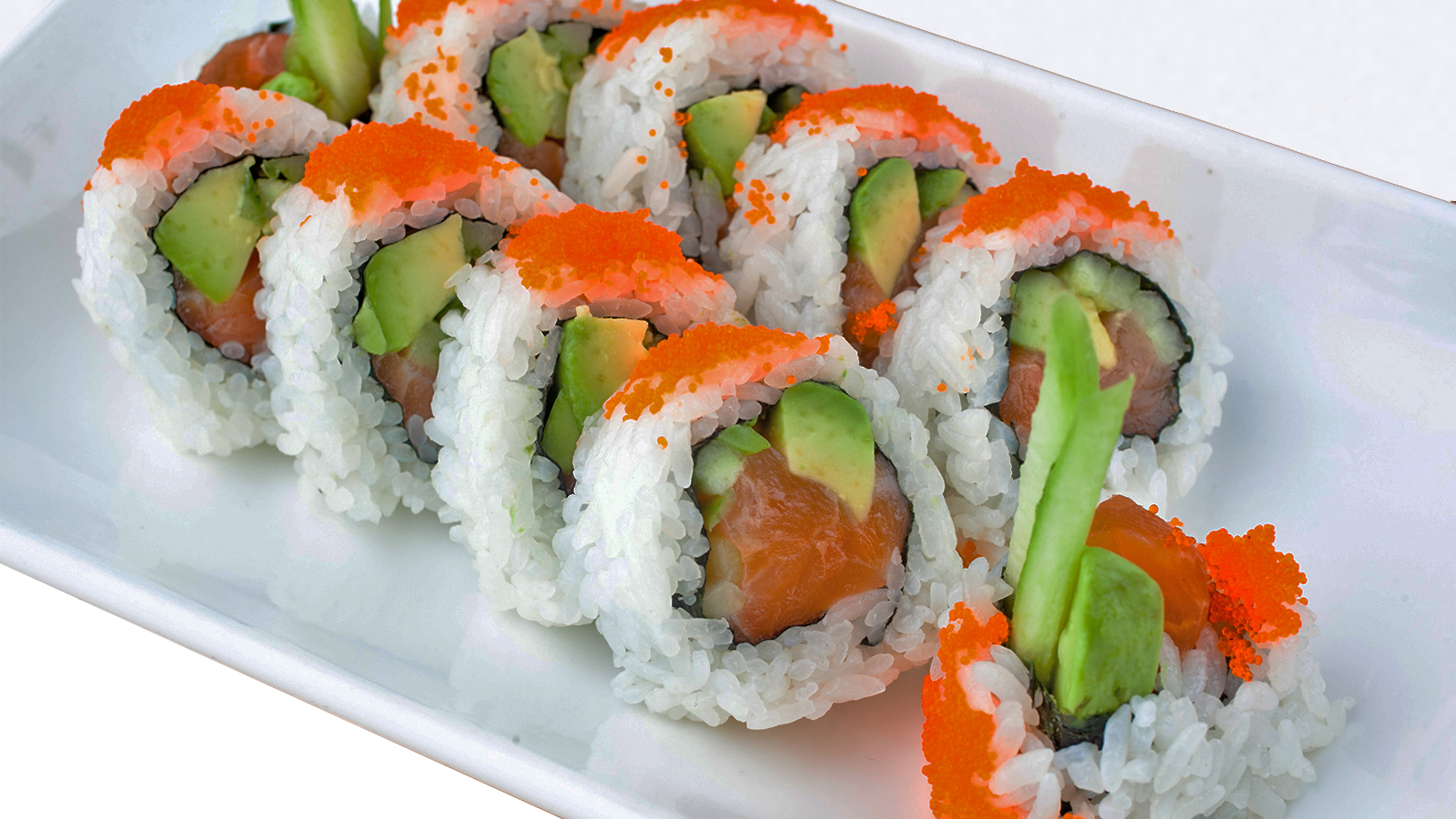 Order Salmon Roll - 10 pcs food online from SanSai Japanese Grill store, Chatsworth on bringmethat.com