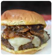 Order #26 - Mushroom Onion Burger food online from Tj Deli store, Winston Salem on bringmethat.com