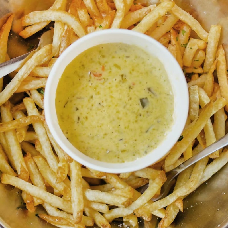 Order Green Chile Queso Fries food online from Hopdoddy Burger Bar store, Austin on bringmethat.com