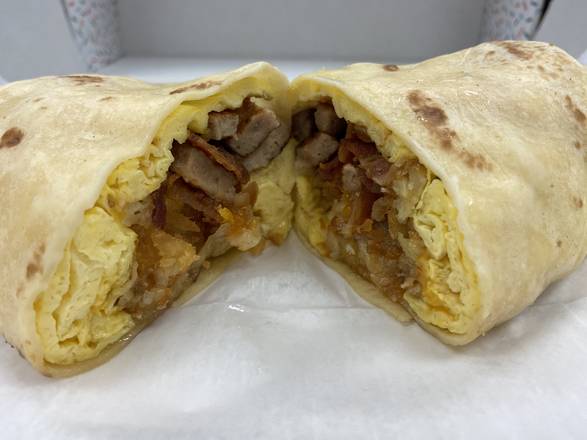 Order Meat lover’s Burrito  food online from Eggs & Sushi store, Springfield on bringmethat.com