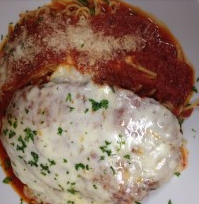 Order Chicken Parmigiana with Spaghetti food online from Ciao Italian Grill & Pizzeria store, Newark on bringmethat.com
