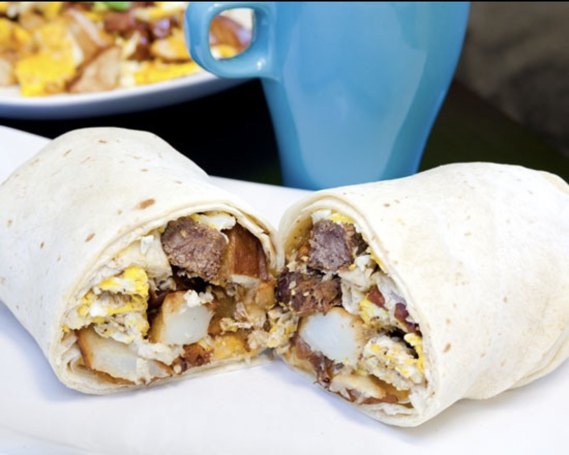 Order Steak and Egg Burrito Breakfast food online from Brazilian Muscle Bowls store, Bakersfield on bringmethat.com