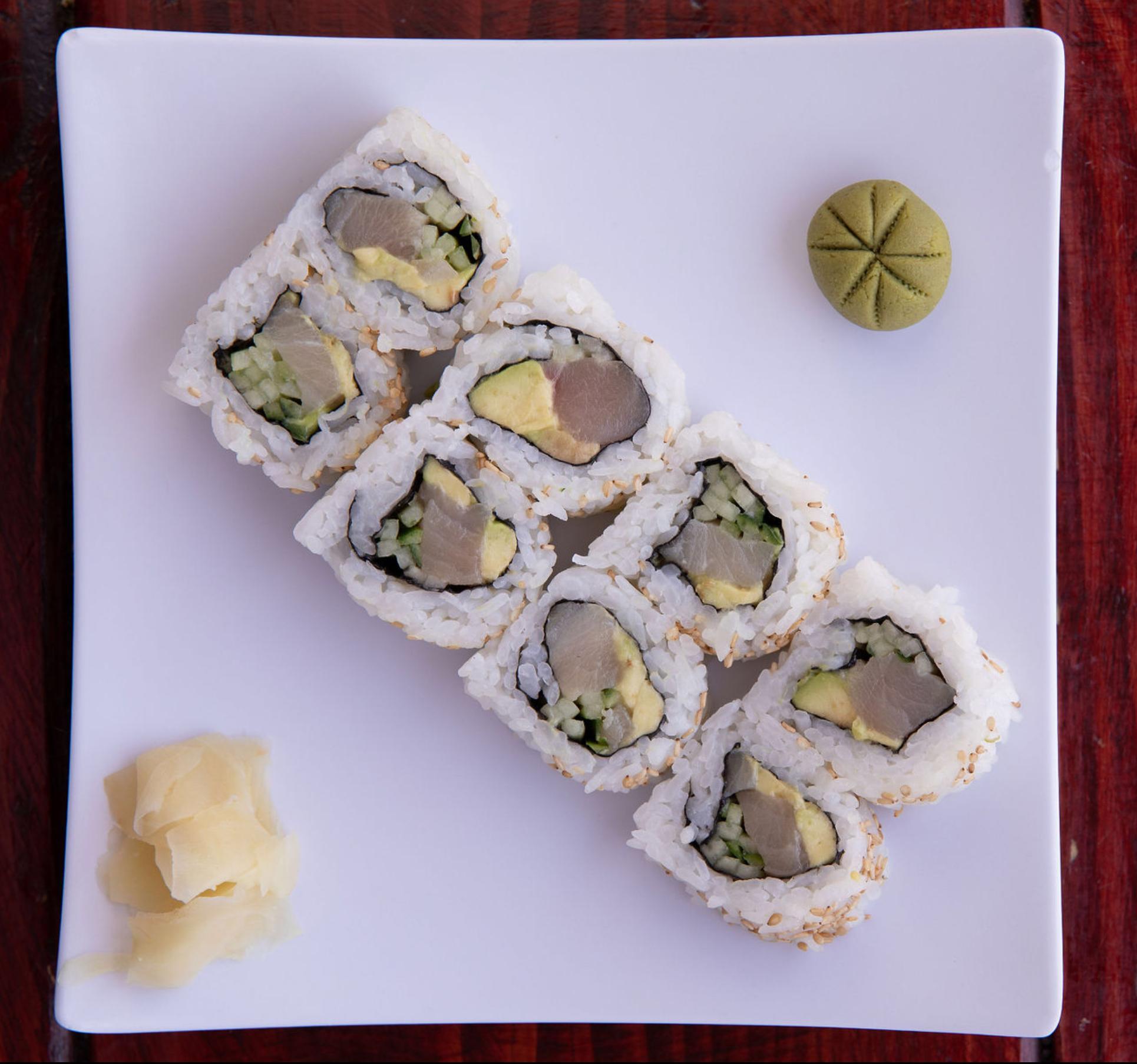 Order Yellowtail Roll food online from Meshuga 4 Sushi - W. Pico Blvd. store, Los Angeles on bringmethat.com