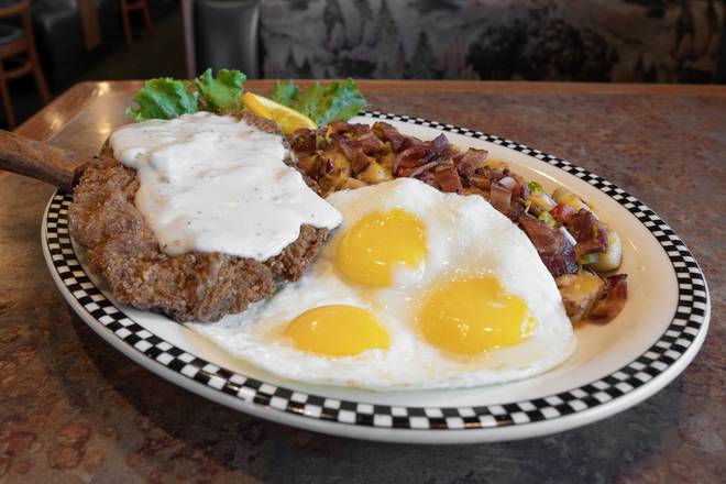 Order BIGFOOT Chicken Fried Steak & Eggs* food online from Black Bear Diner store, Sandy on bringmethat.com