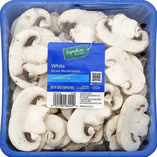 Order Signature Farms · White Sliced Mushrooms (20 oz) food online from Albertsons store, Saint George on bringmethat.com