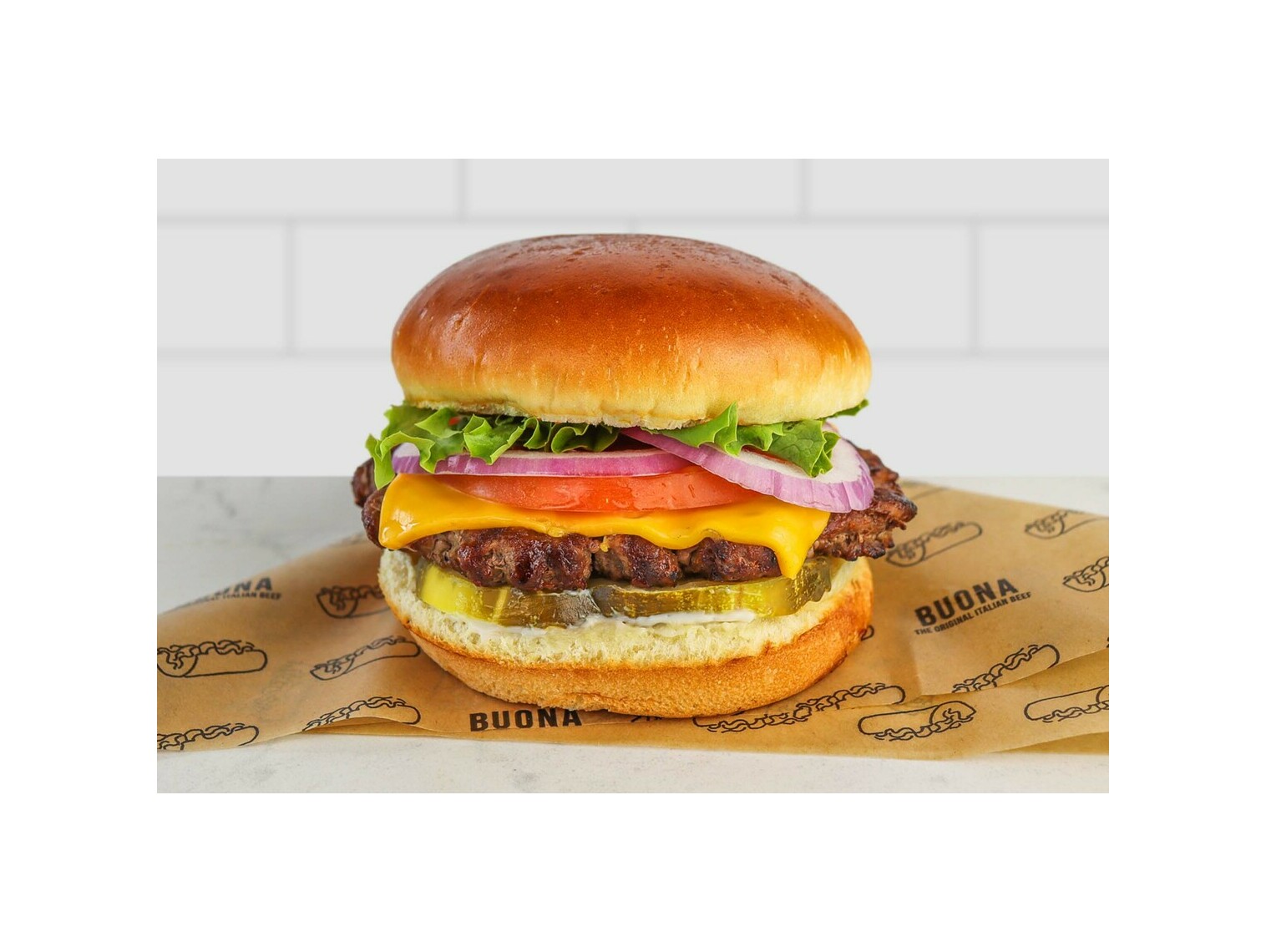 Order Cheeseburger food online from Buona store, Naperville on bringmethat.com