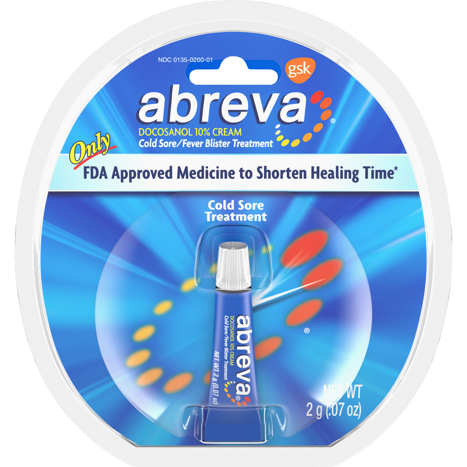 Order Abreva Cold Sore/Fever Blister Treatment - Docosanol 10% Cream, 0.07 oz food online from Rite Aid store, CORNING on bringmethat.com