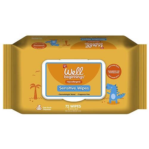 Order Well Beginnings Sensitive Skin Baby Wipes - 72.0 ea food online from Walgreens store, Westerly on bringmethat.com