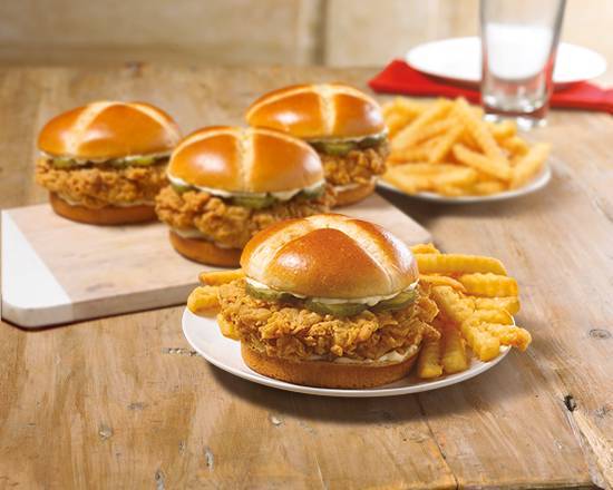 Order Feed 4 Chicken Sandwich Combo food online from Church Chicken store, Stockton on bringmethat.com